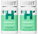 Habit Imunity Supplement 2 balenie (120 kapsúl) - Nový vzhľad, Echinacea, plody bazy čiernej, kurkuma, Zinok Blend na podporu imunitného zdravia a antioxidantov, Vegan, non-GMO