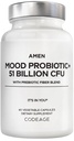 Amen Mood Probiotic Supplement 51 Billion CFU - Organic Prebiotics and Probiotics - Acidophilus Probiotic Pills, Fibers - Mood Organic Ashwagandha, Blueberries - Vegan & Non-GMO - 60 Kapsule