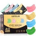 Pod očnými pásmi, 40 párov očnej masky pre tmavé kruhy, opuchnuté oči, vrecúška pod očami, vrásky, Eye masky s 24K zlatom, kyselinou hyalurónovou, ružovou a aloe vera, starostlivosť o o oko starostlivosť o pokožku mužov a žien
