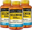 MASSON NATURAL Selén 200 mcg - Antioxidant doplnok pre imunitnú podporu a prostaty zdravie, Essential Trace Mineral, 60 tabliet (Pack of 3)