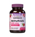 Bluebonnet EarthSweet Methylfolate 400 mcg Cellular Active Cozyme 5- MTHF L Metylfolate Supplement - Prenatal & Energy Support* - Non- GMO, Vegan, Gluten-free - Malina - 90 Žuvacie tablety