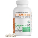 Bronson Vitamín D3 5000 IU Certified Organic Vitamín D Supplement, non- GMO, USDA Certified, 90 tabliet