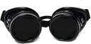 GloFX Steampunk goggles Tinted - Rave EDM Festival Accessories - Gothic Cosplay Welder Goggles - Čierne goggles s tmavými tónmi