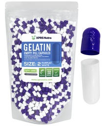 XPRS Nutra Veľkosť 2 prázdne kapsule - 1000 Počet prázdnych želatíny Kapsule - Tabletky DIY Kapsule Plnenie - Pure Bovine Pill Gel Caps pre Do-It-Tvoje vlastné doplnky (Purple/White)
