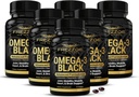 FREZZOR Omega 3 Black for Joint Care & Comfort - Nový Zéland Green Lipped Mussel Oil Kapsule; 53x Vyššia potencia s UAF1000+ Super Antioxidant, Žiadna rybia dochuť, 450mg, 6-Pack, 360 Softgels