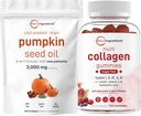 Micro Ingrediencie Pumpkin Seed Oil s pílou Palmetto 3,000mg Softgels & Multi Collagen Peptide Gummies 