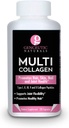 Genceutic Naturals Multi Collagen Kapsule Typy I, II, III, V & X - 120 Veg Caps - pre zdravé vlasy kože, nechty 1500mg Non-GMO, pasture-Raised, klietka zadarmo a krutosť zadarmo Zdroj
