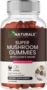 MINATURALS Super Hubové Gumičky pre dospelých, 10X Huba Supplement w/Lion Mane, podporuje zdravie mozgu a imunitného systému, žiadne tabletky a kapsule