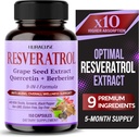 RESVERATROL 9-in-1 Vzorec - s mliekom bodliak, kurkuma, čierne korenie non-GMO, bez lepidla, Soy-free