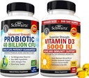 Vysoká sila Vitamín D3 5000 IU 125 μg (1 rok dodávky) Plus 40 miliárd CFU denne Probiotické doplnky (2 mesiace dodávky)