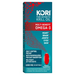 Kori Krill Oil Omega 3 Supplement, Antarktída Krill Oil s Superior Absorpcia vs Rybí olej, 1200mg Softgels,EPA & DHA, 30 Softgels
