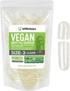 XPRS Nutra Veľkosť 3 prázdne kapsule - 1000 Počet jasné prázdne vegánske kapsule - Vegetariánske tabletky - DIY Rastlinné kapsule Plnenie - Veggie Pill Caps