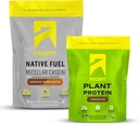 Ascent Casein Protein prášok Čokoláda Arašidové maslo 2 lb & Plant Protein prášok Čokoláda 18 Servis