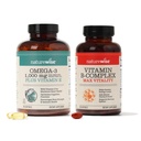 NatureWise 1000mg Omega 3 600mg EPA 400mg DHA s vitamínom E 180ct & Vitamín B komplex pre ženy a mužov 150 Softgels[5-Month Supply]