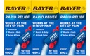 Bayer Rapid Relief Powder Packs s aspirínom a kofeínom, Dissolvable Fast Acting Pain Relief for Bolesť hlavy, svalovej a telesnej bolesti, Malinová chuť (Packaging sa môže líšiť), Balenie 3 x 10 Počet