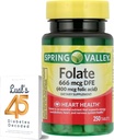 LUAL jarné údolie Folát 666 mcg DFE (400 mg kyseliny listovej) 250 grófBundle 45 Diabetes dekódovaný, folate doplnok pre ženy