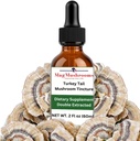 Morčacie chvostové huby Tekutá extrakcia Tinktúra, Denné doplnky, Double Extracted for High Potency, 2 Fl oz, 60 dávok