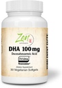 Zen Doplnky - Neuromins DHA 100 Mg - Vegan & Algae Sourced DHA Supplement podporuje zdravie očí, zdravie srdca, a Optimálne Wellness 30-Vegcaps