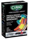 CURAD Performance Series IRONMAN Antibakteriálne pásy, Extreme Hold Adhesiave Technology, Finger & Knuckle Bandáže, Flexibilné tkaniny, Variabilné balenie s rôznymi veľkosťami a farbami, 20 Počet