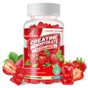 Kreatinový monohydrát Komplex Gummy pre mužov a ženy - Advanced Formula W/L-Taurine + vitamín B12, bezcukrový chuťový doplnok,90 Jahodové Gummy