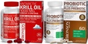 Bronson Probiotic 50 miliárd CFU + Prebiotikum s Apple Polyfenoly a Ananás Ovocie Extrac Antarktída Krill Oil 1000 mg s Omega-3s EPA DHA