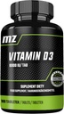 Vitamín D3 2000 IU v tablete - 180 tabliet - Trvá 720 Slúži - Podporuje rovnováhu vápnika a kostí - Dietary Supplement by MZ
