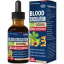 Krvné obehové kone Chestnut Extract Tekuté kvapky, Castaño de Indias y Diosmina para la Circulacion y Variaces, Nitric Oxide Supplement for Blood Flow, Pressure & Heart Health.2 oz