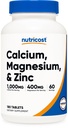 Nutricost Vápnik, tablety horčíka a zinku 1,415 mg, 180 tabliet - Vitamín/Mineral Blend Supplement, 60 porcií - bez lepku, bez GMO