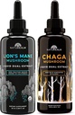 Naturealm Lion's Mane & Chaga Mushrom Extract - Adaptogen Stack for Focus, Imunity, Longevity, Stres Relief, Gut Health, Anti-Aging, Energy & More - Organic Liquid Drops - 50 ml Každý (2 balenia)
