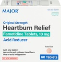 Veľká pôvodná sila relaxácie pri pálení záhy - Famotidín tablety, 10 mg - kyselina Redukcia - 60 tabliet