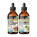 BIO KRAUTER Dozen Mushrom Tincture 4 Fl. Oz. & Sea Moss Tincture 4 Fl. Oz.