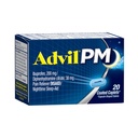 Advil PM (20 gróf) Bolesť Reliever/Nighttime Sleep Aid Coated Caplet, 200mg Ibuprofen, 38mg Difenhydramín