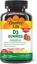 Country Life Strawberry & Orange D3 Gummy, 120 CT
