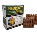50 000 vysoko silný vitamín B komplex Liquid Supplement, mozog a nervový systém Posilnenie, 10 Ampule, 3,4 fl oz (100ml), Rýchla absorpcia, non-GMO, Gluten-free