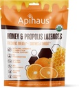 Med a Propolis Lozenges Orange flavor, svieži dych - upokojuje hrdlo- Imunitná podpora s vitamínom C, vitamín D a zinok, 20 Počet