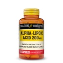 MASON NATURAL Alpha Kyselina lipová 200 mg, podporuje výrobu energie, diétne doplnky, 60 kapsúl