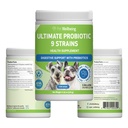 Pet Wellbeing Ultimate Probiotic 9 Kmene pre psy a mačky - podporuje Gut Microbome a trávenie, Imunitný systém starostlivosti, močových ciest Tract Health, FOS, 2,5 miliardy CFU - 11.29 oz (320 g) Prášok