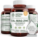 Prírodné Nutra horčík zinok doplnok s vitamínom D3 pre kostnú silu, pomáha zlepšiť svalovú silu, zdravie bez lepku, a bez cukru, Essential Mineral Complex 100 Počet (Pack of 3)