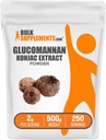 BulkSupplements.com Glucomannan Powder - z Konjac Root Extract Powder, Glucomannan Supplements - Gluten Free, 2g per Serving, 500g (1,1 lbs) (Pack of 1)