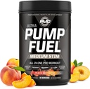 PMD Športové čerpadlo palivo Ultra Medium Stim - Premium Pre Workout Powder & Muscle Pump, Väčšie zameranie, Vytrvalosť a zotavenie, Premium Creatine, Arginine & Beta Alanine - Peach Nectarine (30 Servings)