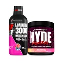 PROSUPPS L-karnitín 3000 Stimulant zadarmo Liquid Shots (31 Servings, Berry) a pán Hyde Signature Series Pred-Workout Energy Powderd Drink (30 Servings, Watermelon) Bundle