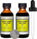 Lugol's Iodine / 2% Solution / 4 Oz v dvoch jantárových sklenených fľašiach/Free Droppers/USA