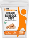 BulkSupplements.com Organic Burdock Root Extract Powder - Burdock Root Powder, Bylinné doplnky - Vegan & Gluten Free, 1g per Serving, 1kg (2,2 lbs) (Pack of 1)