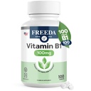 Freeda vitamín B1 tiamín 100 mg - podporuje energetický metabolizmus, zdravie nervového systému - Košer, Vegan, bez lepidla - tiamín HCl 100 mg vitamín B 1 - čistá vit B1 vitamín tiamín B1 doplnok (100 Ct)