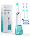 Systém zavlažovania nosa, bezdrôtový oplachovací prístroj pre Sinus Relief & Nasal Care, elektrický Neti pot so 6 tipami a 40 soľnými balíčkami Sinus Rinse systém pre dospelých a deti
