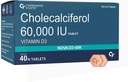 Vitamín D3 60000 IU - Žuvateľný cholekalciferol Vitamín D doplnok pre ženy a mužov - 40 tabliet