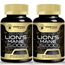 Lions Mane Supplement Kapsule - 120 Gróf - Huba Supplement, Mozog Supplements for Memory and Focus, Lion's Mane Mushroom Capsules - Cognitive & Immune Support, Focus Supplement - 2 balenie