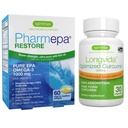 Pharmepa Restorian & Longvida Lipidated Curcumin 500mg Bundle, 1000mg Pure EPA Omega-3 Fish Oil & Ultra Biodostupný Curcumin, by Igennus