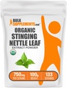 BulkSupplements.com Organic Stinging Nettle Extract Powder - Nettle Leaf Extract, Herbal Supplement - Vegan & Gluten Free, 750mg per Serving, 100g (3.5 oz) (Pack of 1)