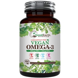 Vegan Omega 3 - Karagénová bezrastová rastlina založená na Algal DHA/EPA- 60 Veggie Softgels - podporuje mozog, srdce a prenatálne zdravie - Essential Mastné kyseliny doplnky